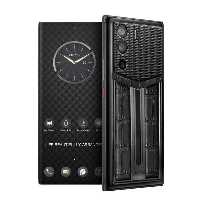 METAVERTU Race Track Alligator Skin Web3 5G Phone, Unlocked Android Smartphone, Secure Encrypted, Double OS, 64MP Camera, 144Hz AMOLED Curved Display, Fast Charge (Paris Nail, Black, 12G+512G)