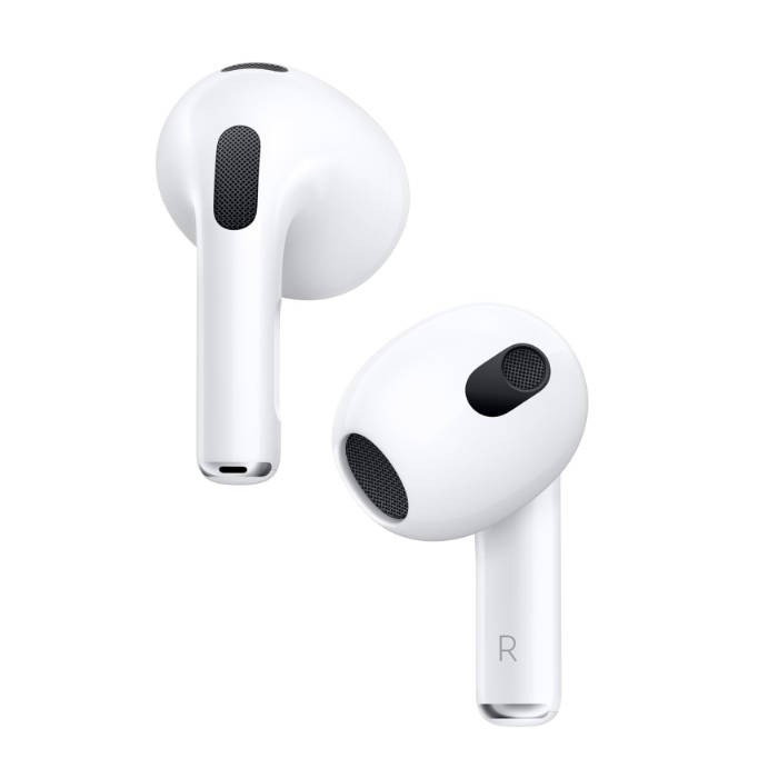 Apple AirPods (3rd Generation) Wireless Ear Buds, Bluetooth Headphones, Personalized Spatial Audio, Sweat and Water Resistant, Lightning Charging Case Included, Up to 30 Hours of Battery Life
