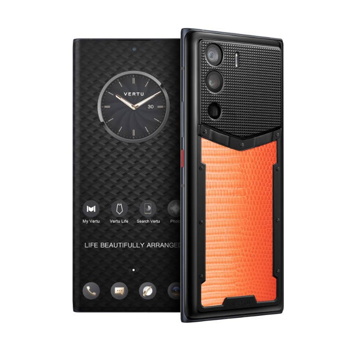 METAVERTU Web 3.0 Lizard Skin 5G Phone, Unlocked Android Smartphone, Secure Encrypted, Double Systems, 64MP Camera, 144Hz AMOLED Curved Display, Dual SIM, Fast Charge (Gradient Blue, 12G+512G)